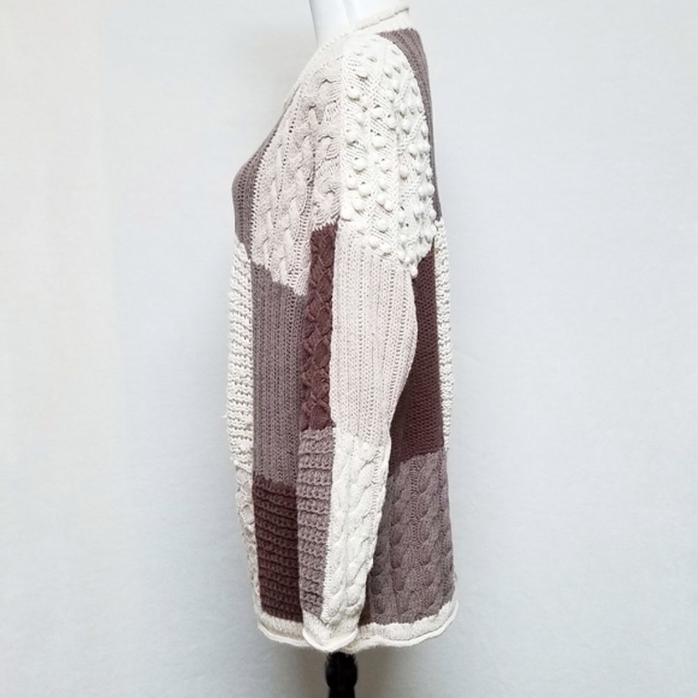Vintage 1980s Casual Elements Patchwork Chunky Kn… - image 8